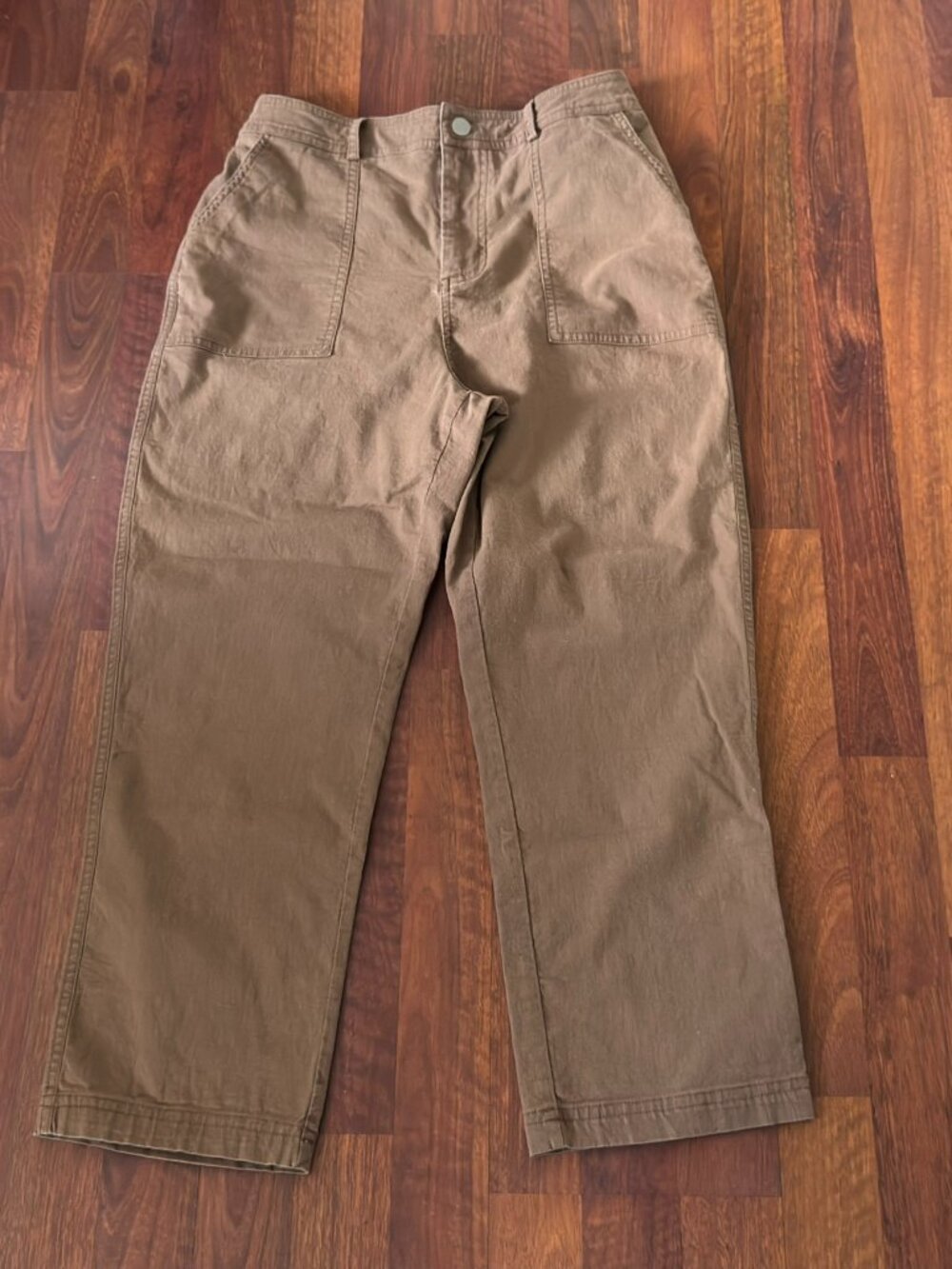 GRACE KARIN Utility Pants Womens Size M Earthy Brown Cotton Stretch High Waisted